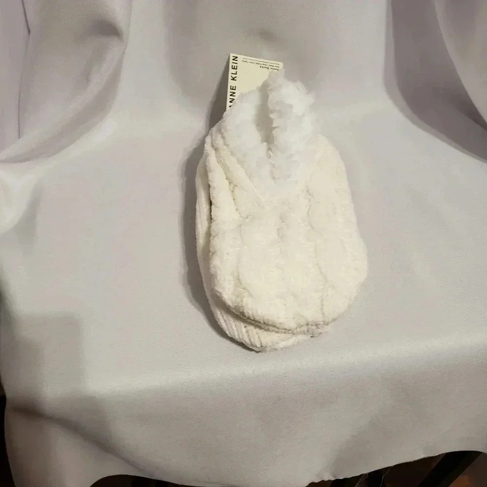 Anne Klein knit slipper panel ivory color ivory one size
